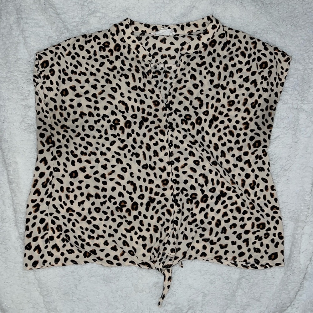 Pink Rose Cheetah Blouse